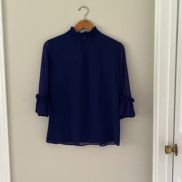 NWT Ann Taylor Factory Professional Career Top Purple Size Small Ruffles - Picture 7 of 8